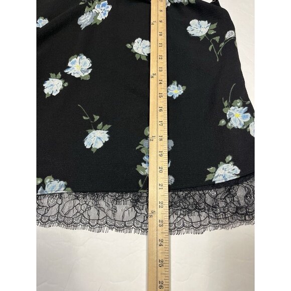 Mossimo Tank Top Women Medium Black Slip Camisole Y2K Coquette Lace Floral - Picture 8 of 9